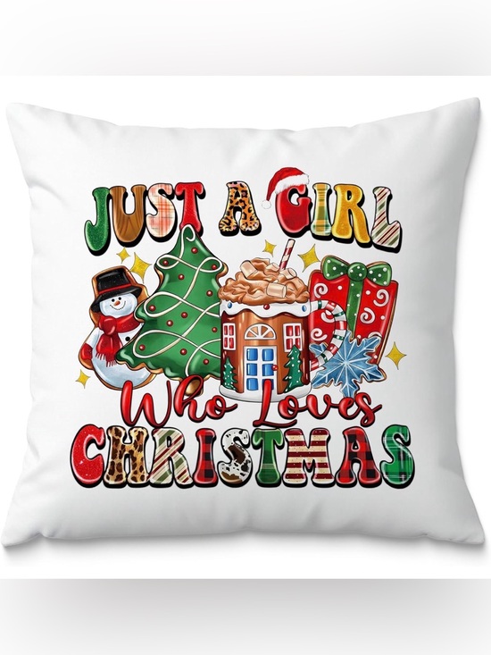 Other - Just a Girl Who Loves Christmas Pillow Covers Set of 2 18x18 🌲🧑🎄